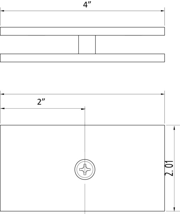 SDG2Q180CP Rockwell Square 180-Degree 4" x 2" Glass to Glass Shower Door Clamp in Polished Chrome Finish - Image 2