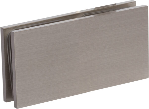 SDG2Q180BSN Rockwell Square 180-Degree 4" x 2" Glass to Glass Shower Door Clamp in Brushed Nickel Finish