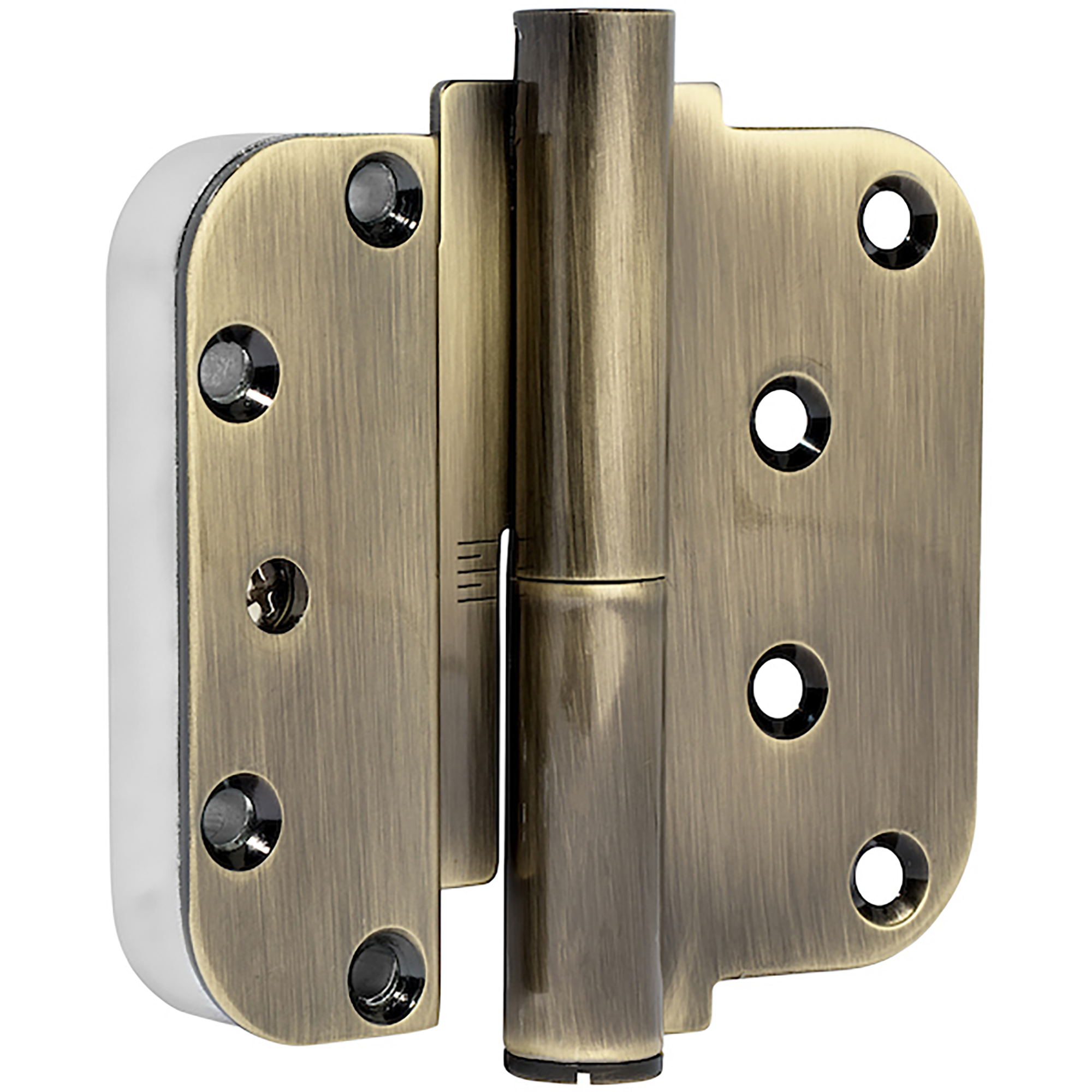 12500006R ROCKWELL M3 DUAL ADJUSTABLE LIFT OFF CONCEALED BALL BEARING HINGE  IN ANTIQUE BRASS FINISH