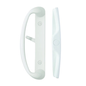 Euro Sonoma Sliding Door Handle in White Finish fits 3-15/16" Screwhole Centers"