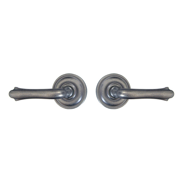 Solid Brass Bourne Lever Passage Set in Antique Nickel with Concealed Screws