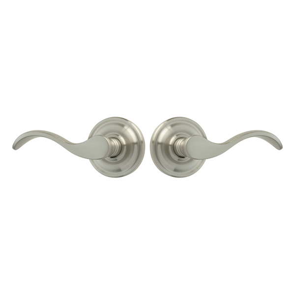 Premium Solid Brass Chelsea Lever Passage Set in Brushed Nickel with Concealed Screws