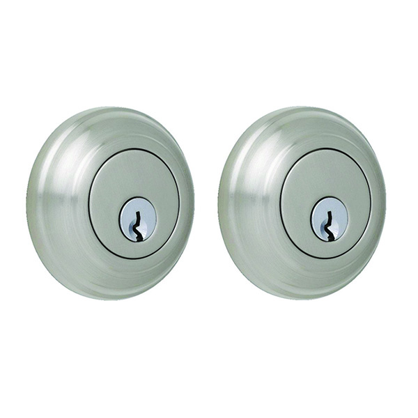 Premium Rockwell Solid Brass Low Profile Double Cylinder Deadbolt In Luxurious Brushed Nickel Finish