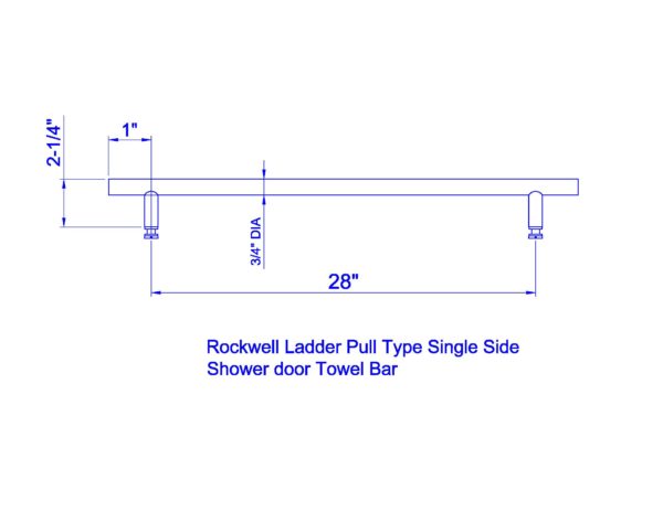 SDPLPT28PS Rockwell 28 inch Ladder Pull Type Single Side Towel Bar in Polished Chrome - Image 3