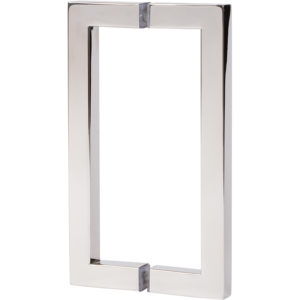 Rockwell 6″ Square Back to Back Pull in Polished Chrome Finish For Heavy Glass Frameless Shower Doors SDHQ6PS