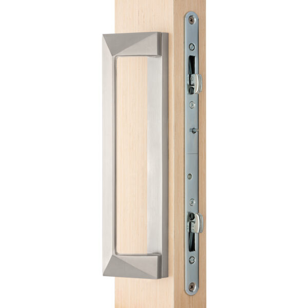 8890US15PVD Rockwell Ultima Sliding Door handle in PVD Brushed Nickel - Image 3