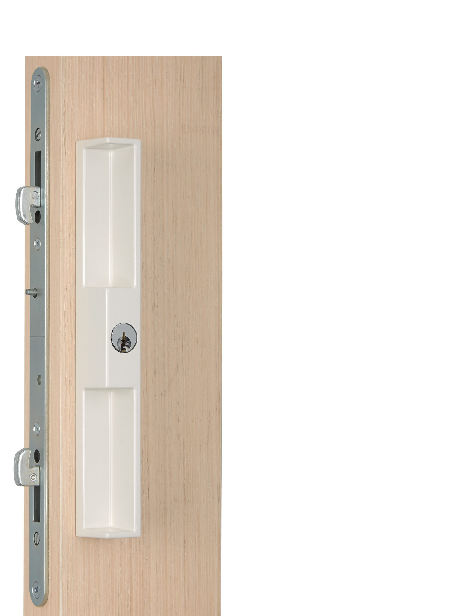 89081KL11 Rockwell Pomona Keylocking Sliding Door Combo Pull in White Finish - Image 2