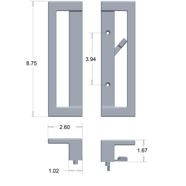 88810014 Rockwell Pomona Sliding Door Handle in Black - Image 5
