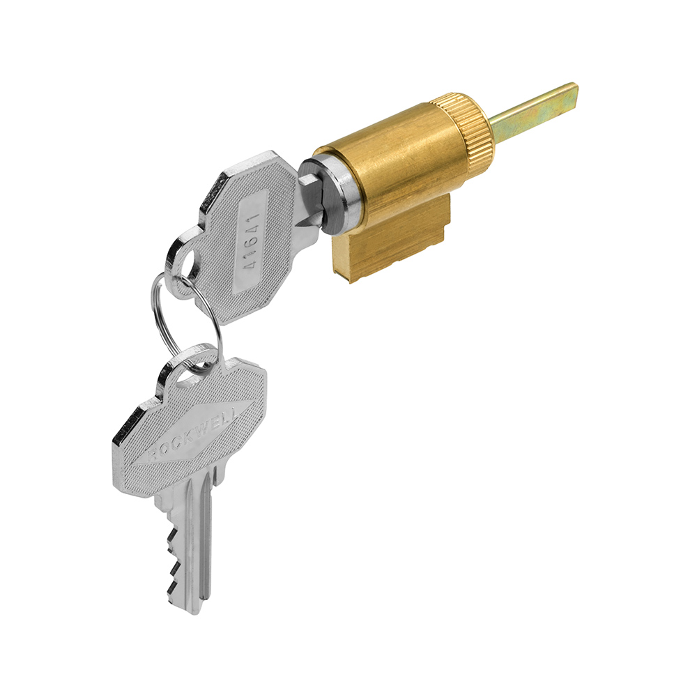Rockwell key-in-knob cylinder, satin chrome, SC1 keyway